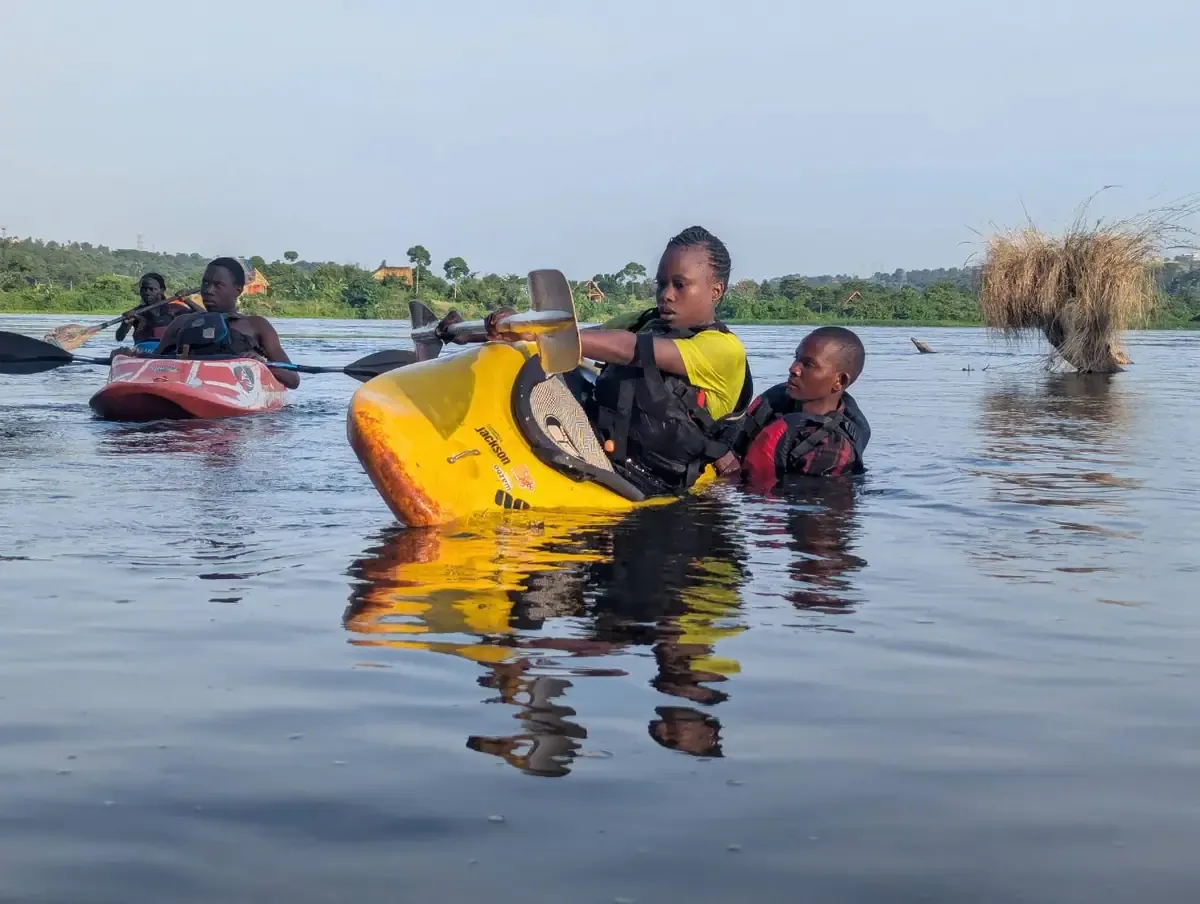 Girl kayaking with Witin